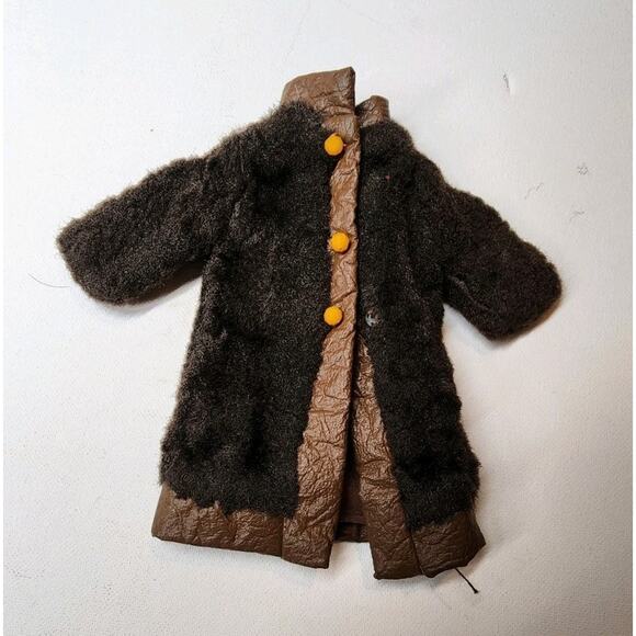 VNT 1970s Faux Fur Barbie Coat Suede And Fur Barbie Fashion Doll Lined Jacket - Picture 10 of 13